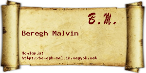 Beregh Malvin névjegykártya